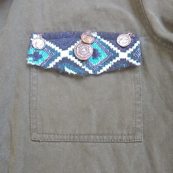 Anthropologie green Aztec print jacket EUC size XS - Picture 4 of 4